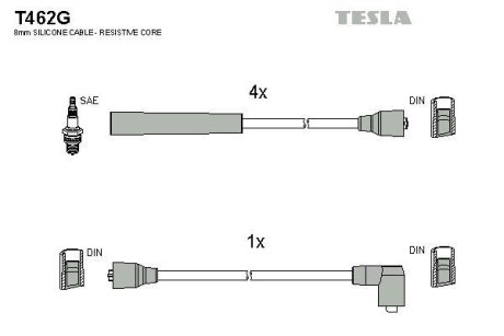 Дроти запалення, набір TESLA T462G