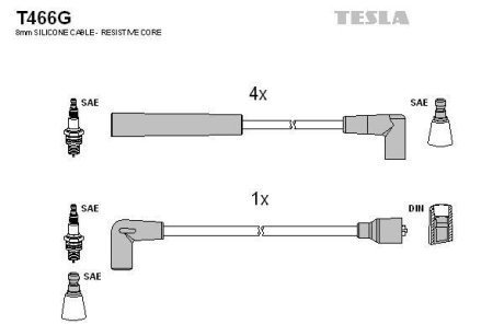 Дроти запалення, набір TESLA T466G