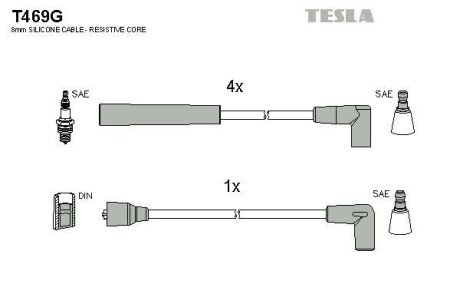 Дроти запалення, набір TESLA T469G