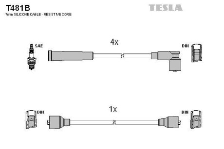 Дроти В/В Mazda 323, 80-90 TESLA T481B