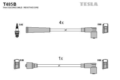 Дроти запалення, набір TESLA T485B