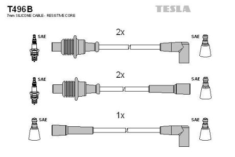 Дроти запалення, набір TESLA T496B