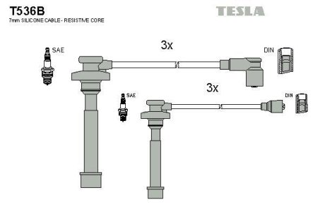 Дроти запалення, набір TESLA T536B