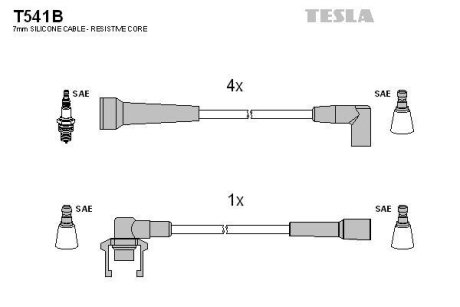 Дроти запалення, набір TESLA T541B