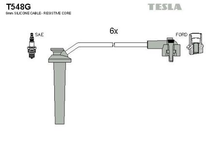 Дроти запалення, набір TESLA T548G