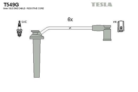 Комплект кабелiв запалювання TESLA T549G