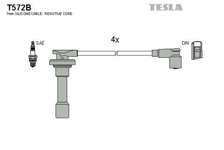 Дроти запалення, набір TESLA T572B