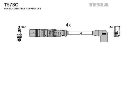 Дроти запалення, набір TESLA T578C