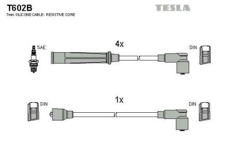 Дроти запалення, набір TESLA T602B