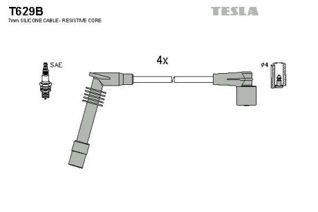 Дроти запалення, набір TESLA T629B