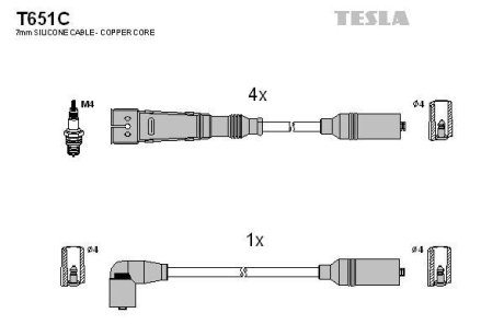 Дроти запалення, набір TESLA T651C