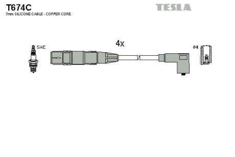 Провода VW Golf/Bora/Polo 1.6 94- Audi A3 1.6 96-00 Skoda TESLA T674C