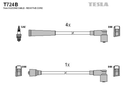 Дроти запалення, набір TESLA T724B