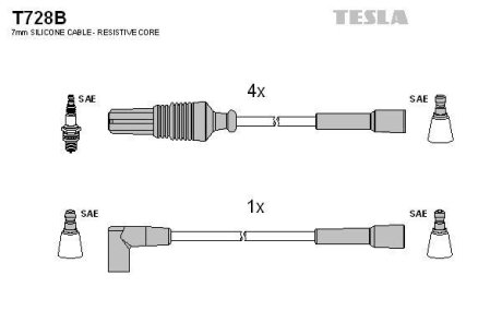 Дроти запалення, набір TESLA T728B