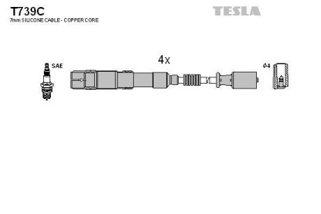 Дроти запалення, набір TESLA T739C