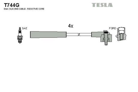 Дроти запалення, набір TESLA T744G