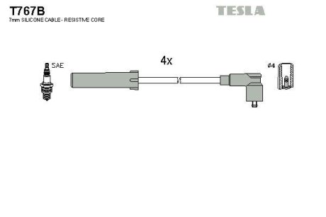 Дроти В/В Renault Clio 1.1-1.2 98- TESLA T767B