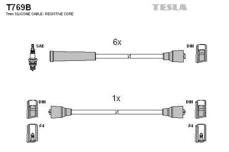 Дроти запалення, набір TESLA T769B