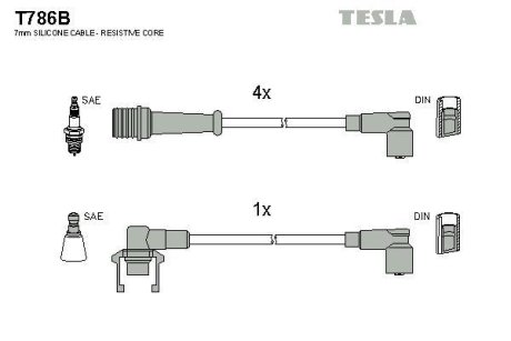 Дроти запалення, набір TESLA T786B