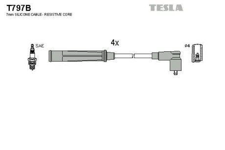 Дроти запалення, набір TESLA T797B