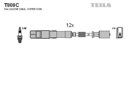 Дроти запалення, набір TESLA T808C