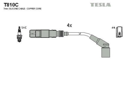 Дроти запалення, набір TESLA T810C