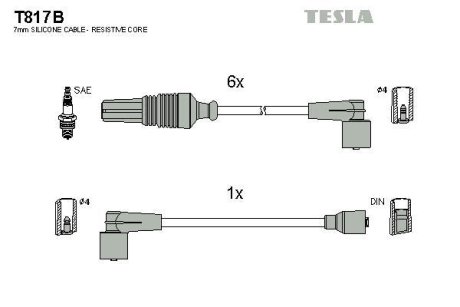 Дроти запалення, набір TESLA T817B