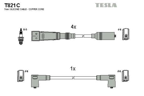 Дроти запалення, набір TESLA T821C