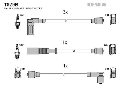 Дроти запалення, набір TESLA T829B