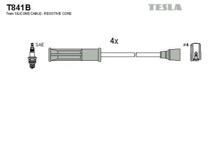 Дроти запалення, набір TESLA T841B