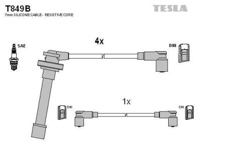 Дроти запалення, набір TESLA T849B