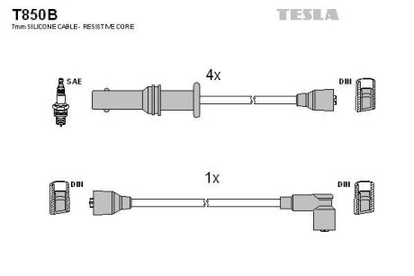 Дроти запалення, набір TESLA T850B