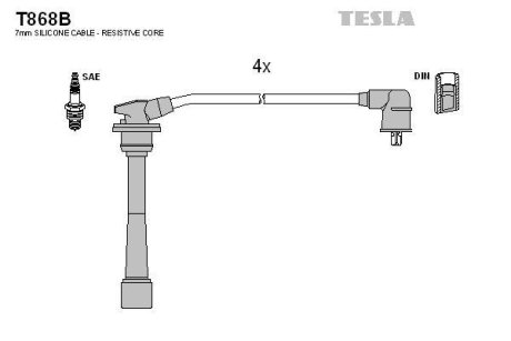 Дроти запалення, набір TESLA T868B