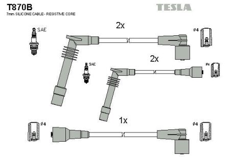 Дроти запалення, набір TESLA T870B