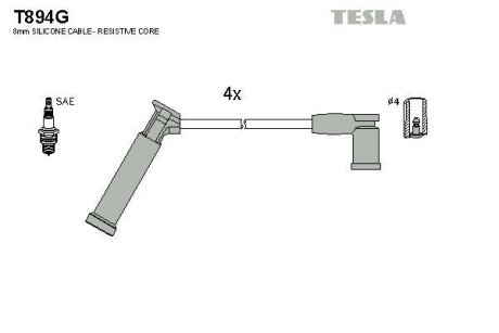 Дроти запалення, набір TESLA T894G