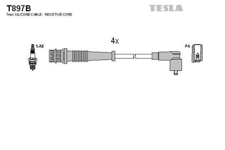 Дроти запалення, набір TESLA T897B