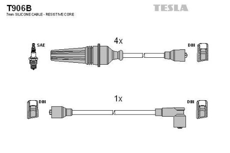 Дроти запалення, набір TESLA T906B