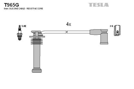 Дроти запалення, набір TESLA T965G