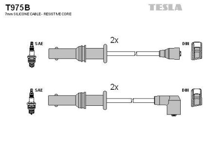 Дроти запалення, набір TESLA T975B