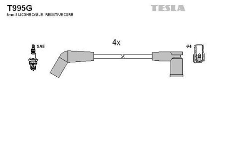 Дроти запалення, набір TESLA T995G