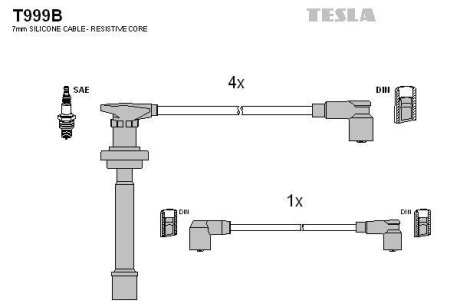 Провода высоковольтные, комплект Nissan BLATNA TESLA T999B