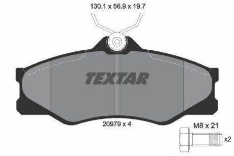 Гальмівні колодки, дискове гальмо (набір) TEXTAR 2097904