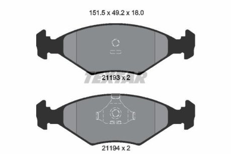 Гальмівні колодки, дискове гальмо (набір) TEXTAR 2119301 (фото 1)