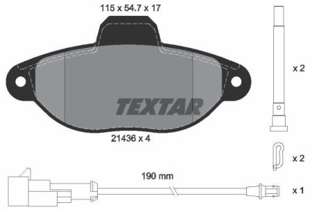 Гальмівні колодки (набір) TEXTAR 2143609