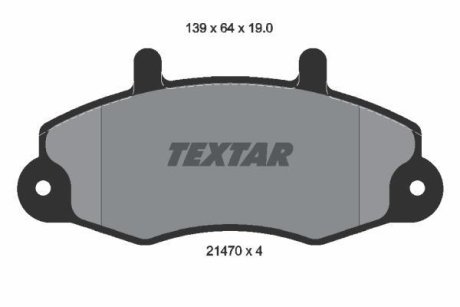 Гальмівні колодки, дискове гальмо (набір) TEXTAR 2147001