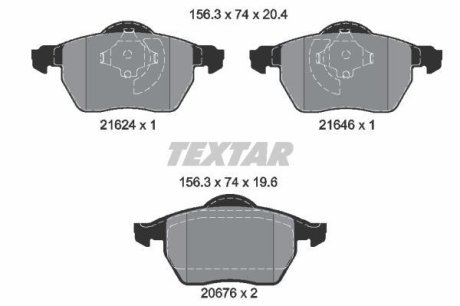 Гальмівні колодки, дискове гальмо (набір) TEXTAR 2162402