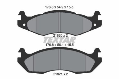 Гальмівні колодки, дискове гальмо (набір) TEXTAR 2182001