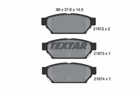 Гальмівні колодки, дискове гальмо (набір) TEXTAR 2187202