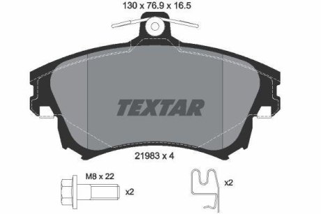 Гальмівні колодки, дискове гальмо (набір) TEXTAR 2198304