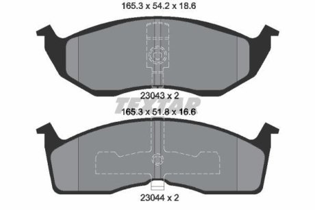 Гальмівні колодки, дискове гальмо (набір) TEXTAR 2304301